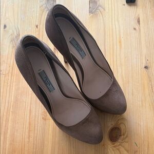 Prada Women's Taupe Suede Heels